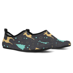 Deers Star Tree Pattern Aqua Shoes