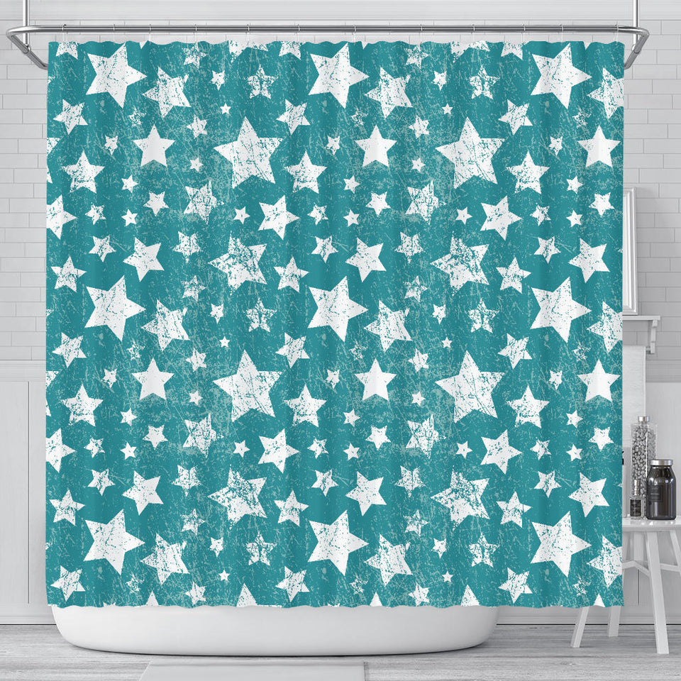 Vintage Star Pattern Shower Curtain Fulfilled In US