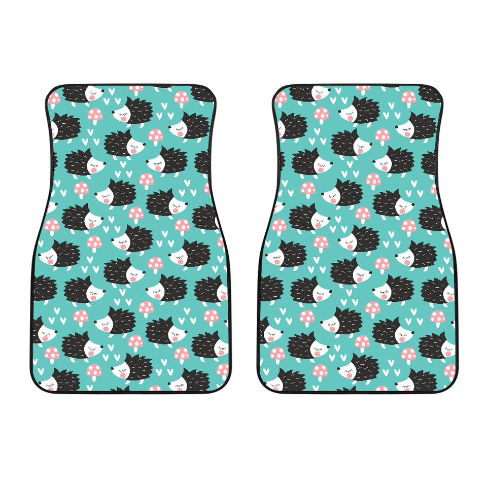 Hedgehog Pattern Print Design 03 Front Car Mats