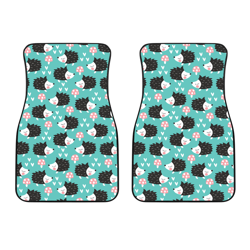 Hedgehog Pattern Print Design 03 Front Car Mats