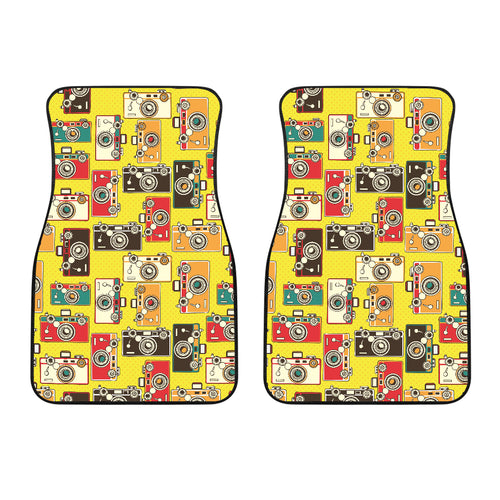 Camera Pattern Print Design 02 Front Car Mats