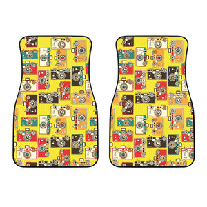 Camera Pattern Print Design 02 Front Car Mats