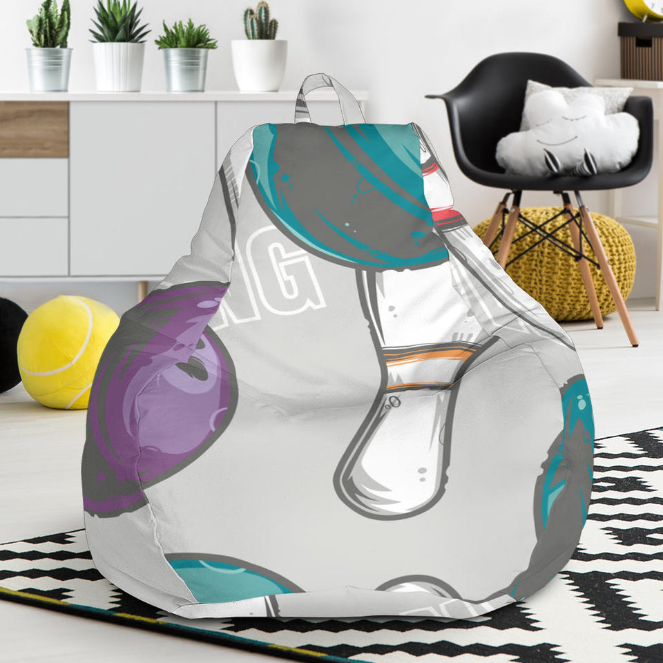 Bowling Ball And Pin Gray Background Bean Bag Cover