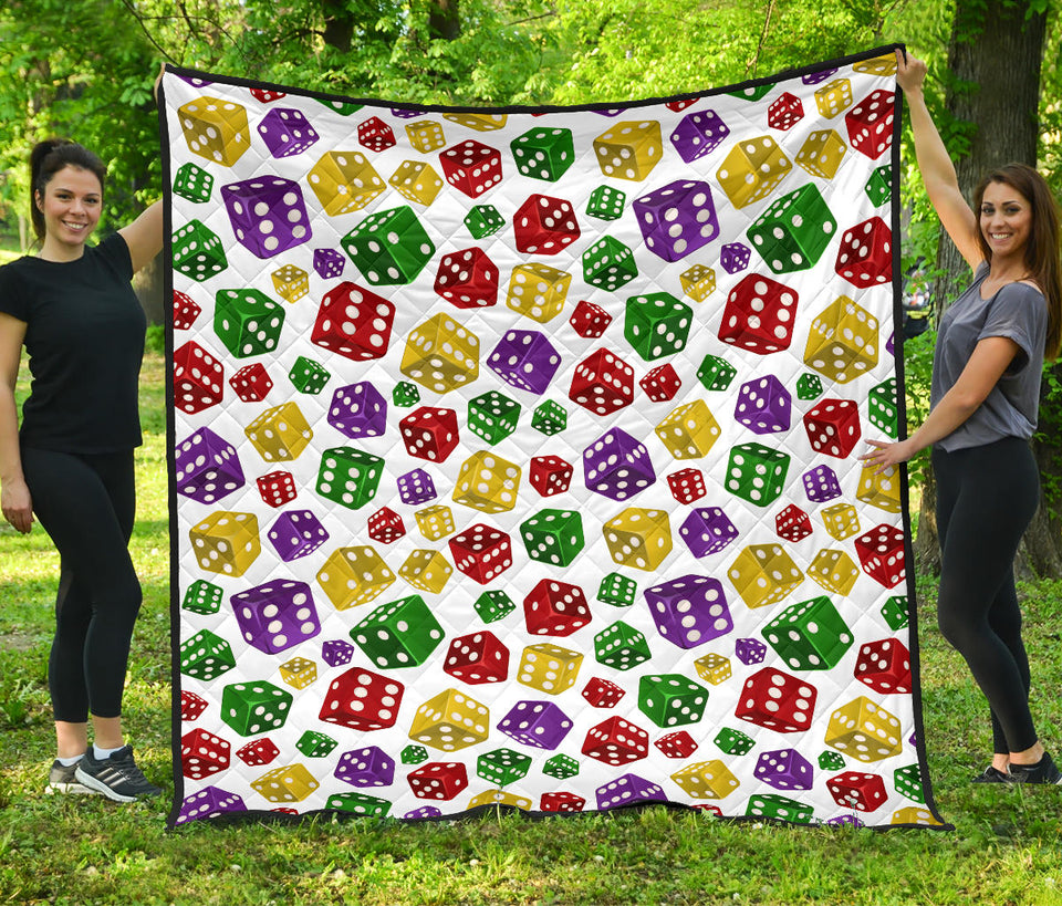 Dice Pattern Print Design 03 Premium Quilt