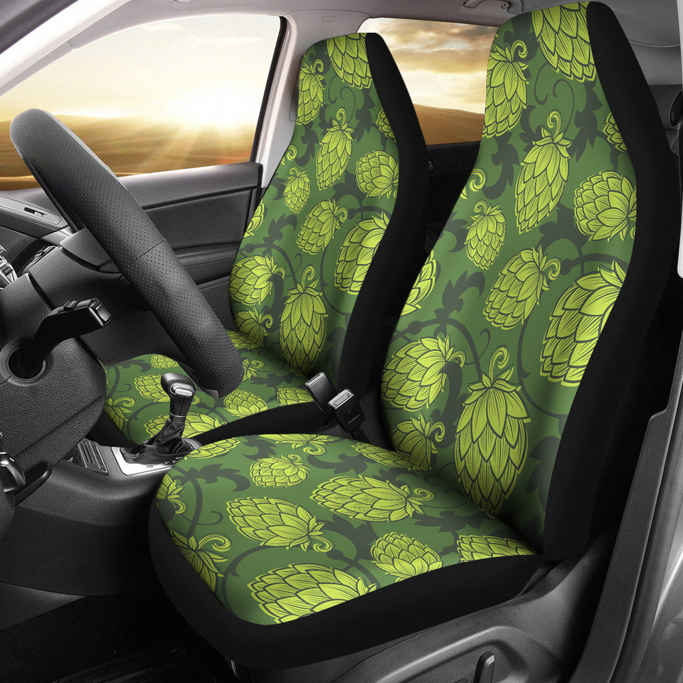 Hop Pattern Hop Cone Background Universal Fit Car Seat Covers