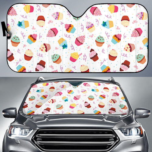 Cake Cupcake Design Pattern Car Sun Shade