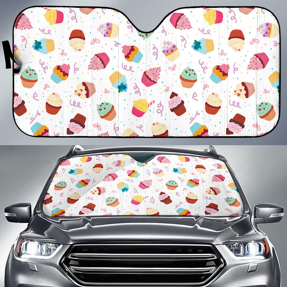 Cake Cupcake Design Pattern Car Sun Shade