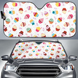 Cake Cupcake Design Pattern Car Sun Shade