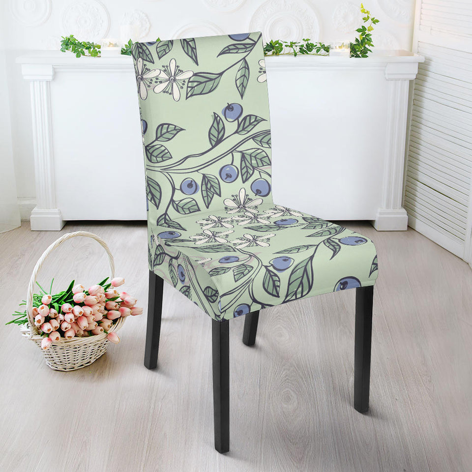 Hand Drawn Blueberry Pattern Dining Chair Slipcover