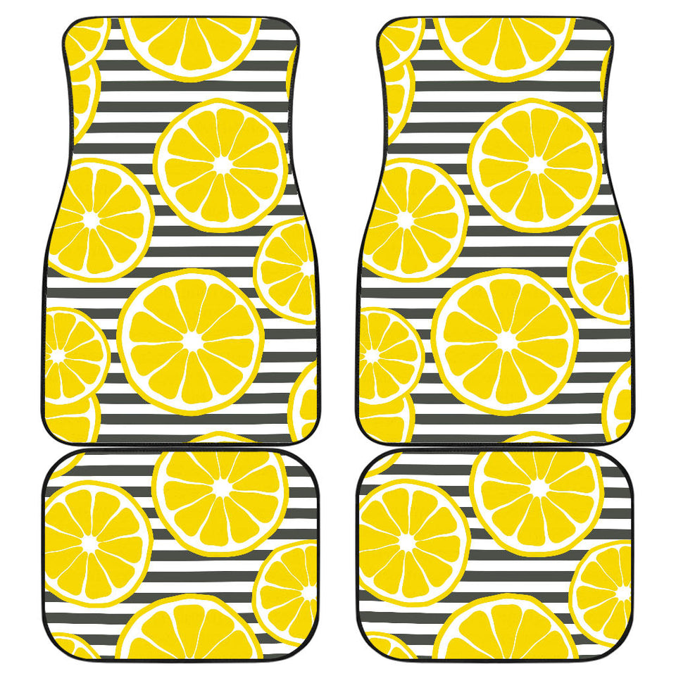 Slice Of Lemon Design Pattern Front And Back Car Mats