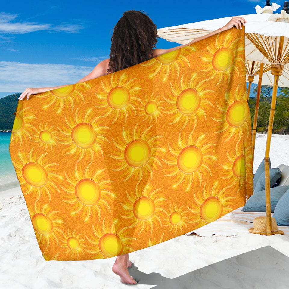 Sun Orange Background Sarong