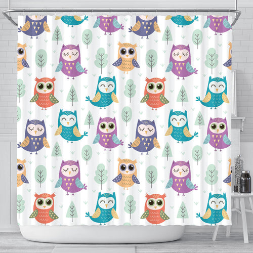 Cute Owl Pattern Shower Curtain Fulfilled In US