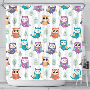 Cute Owl Pattern Shower Curtain Fulfilled In US