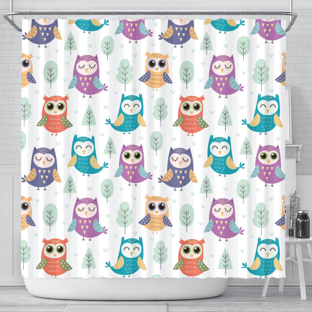 Cute Owl Pattern Shower Curtain Fulfilled In US