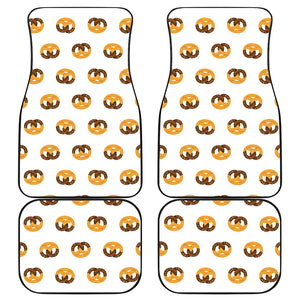 Pretzels Pattern Print Design 02 Front and Back Car Mats