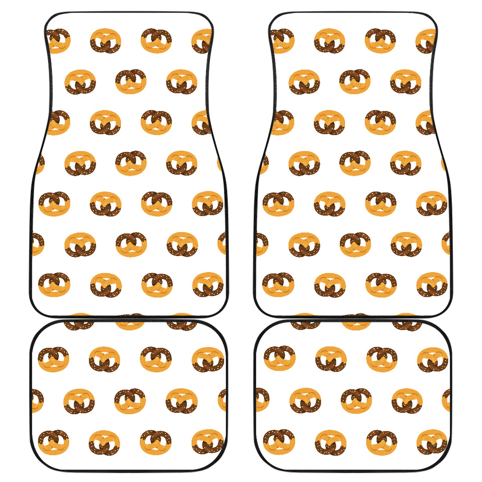 Pretzels Pattern Print Design 02 Front and Back Car Mats