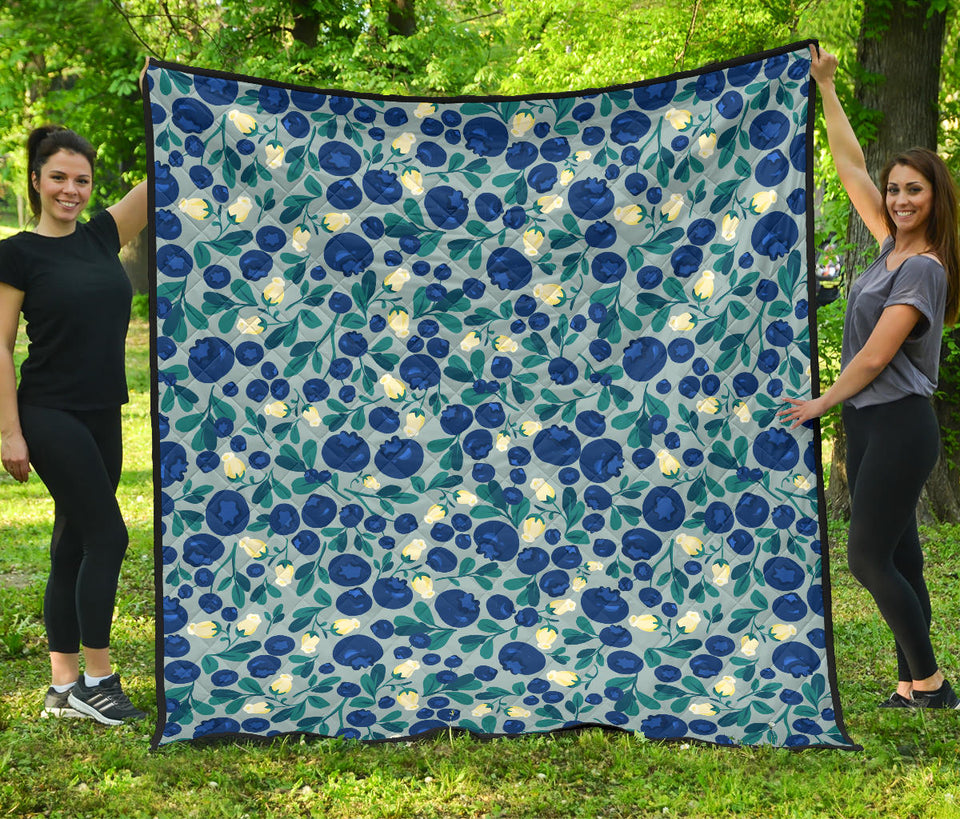Blueberry Design Pattern Premium Quilt