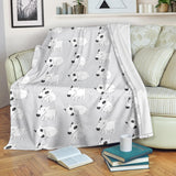 Bull Terrier Pattern Print Design 01 Premium Blanket