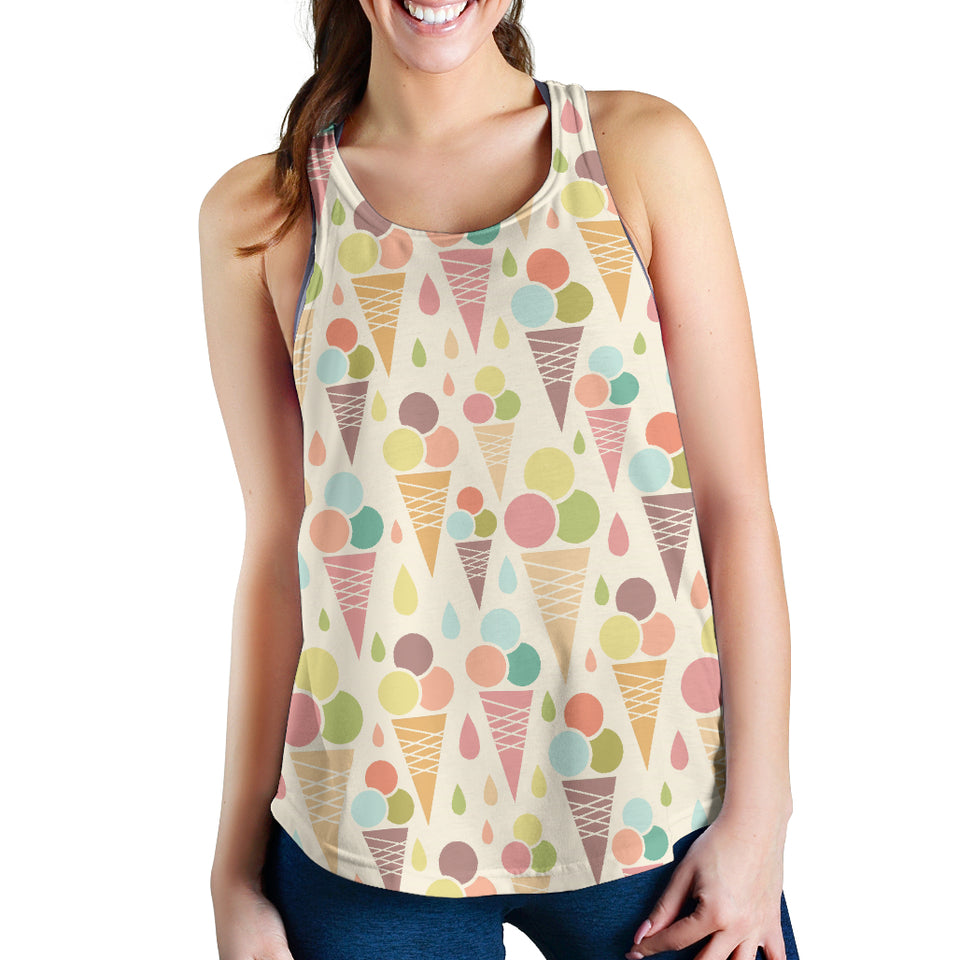 Ice cream cone pattern Women Racerback Tank Top