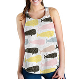 Whale dot pattern Women Racerback Tank Top
