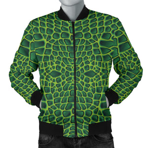 Crocodile Skin Printed Men'S Bomber Jacket