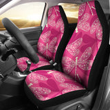 Beautiful Dragonfly Pink Background Universal Fit Car Seat Covers