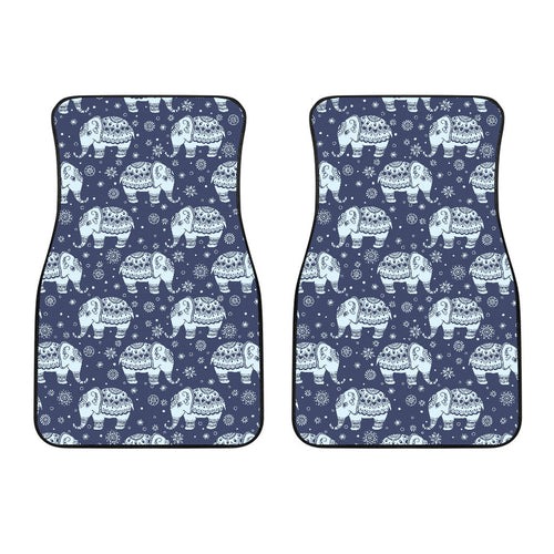 Elephant Tribal Design Pattern Front Car Mats