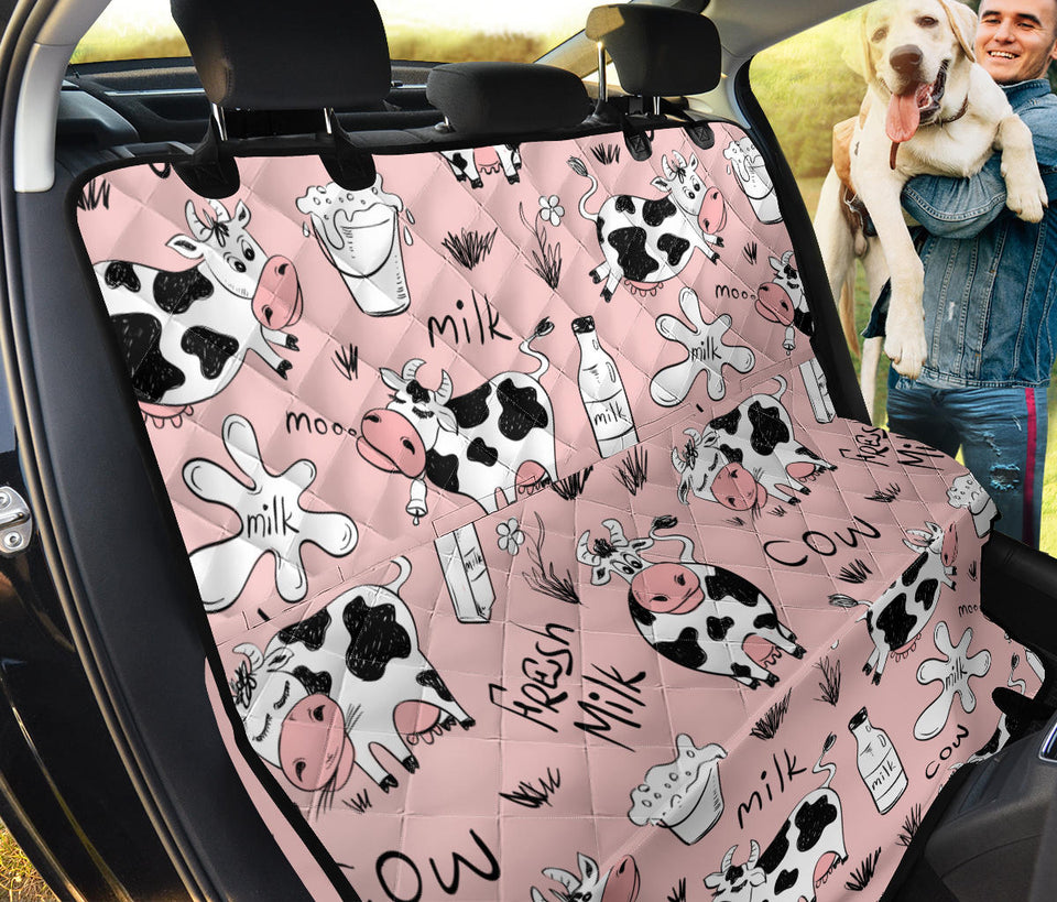 Cows Milk Product Pink Background Dog Car Seat Covers