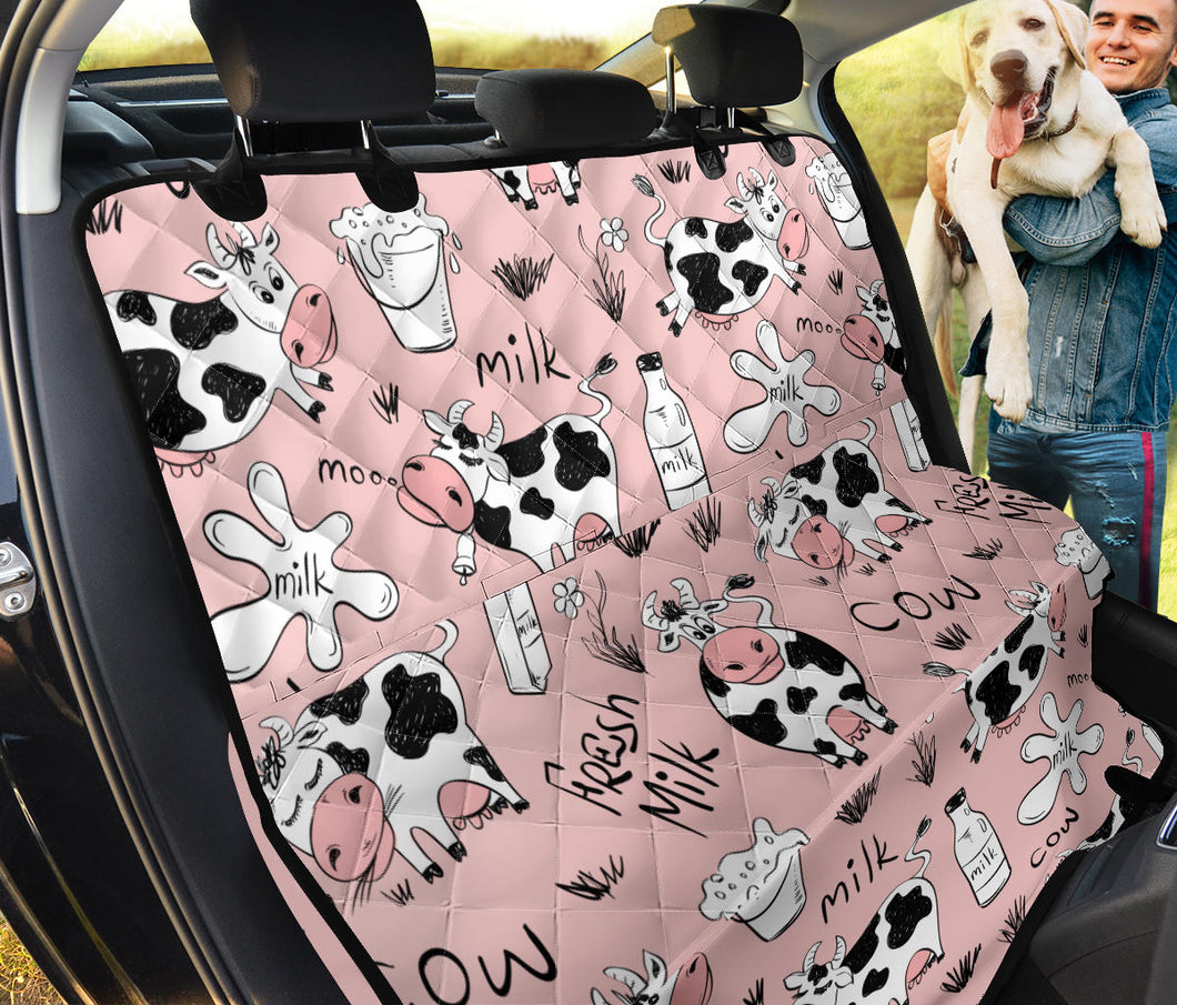 Cows Milk Product Pink Background Dog Car Seat Covers
