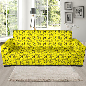 Duck Toy Pattern Print Design 02 Sofa Slipcover