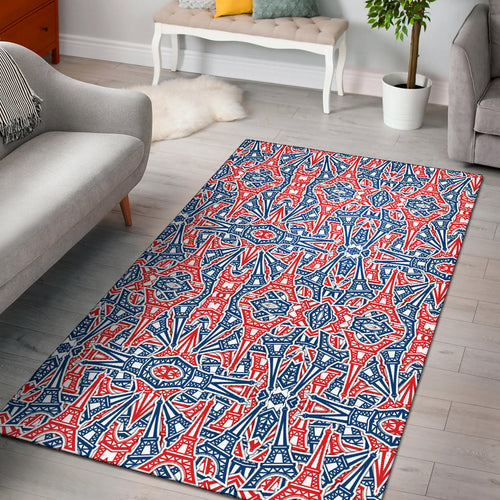 Eiffel Tower Pattern Print Design 02 Area Rug
