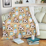 Cow Bottle Of Milk Pattern Premium Blanket