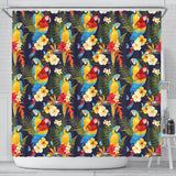 Colorful Parrot Flower Pattern Shower Curtain Fulfilled In US