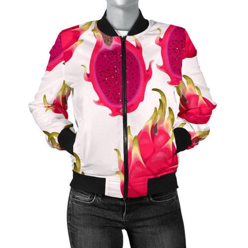 Dragon Fruits Design Pattern Women'S Bomber Jacket
