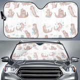 Cute Sea Otters Pattern Car Sun Shade