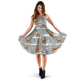 Beautiful Deers Winter Christmas Sleeveless Midi Dress