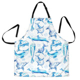 Watercolor Dolphin Pattern Adjustable Apron