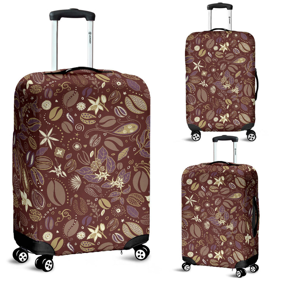 Coffee Bean Flower Pattern Luggage Covers