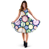 Colorful Clock Background Sleeveless Midi Dress
