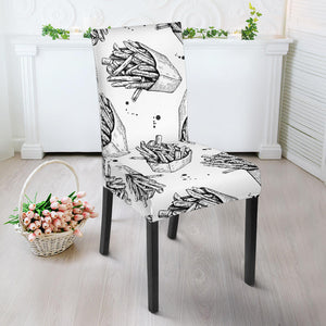 Hand Drawn French Fries Pattern Dining Chair Slipcover