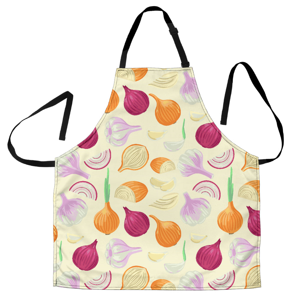 Onion Garlic White Red Pattern Adjustable Apron