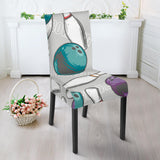 Bowling Ball And Pin Gray Background Dining Chair Slipcover