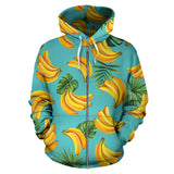 Banana Palm Leaves Pattern Background Zip Up Hoodie