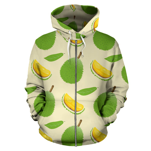 Durian Pattern Zip Up Hoodie