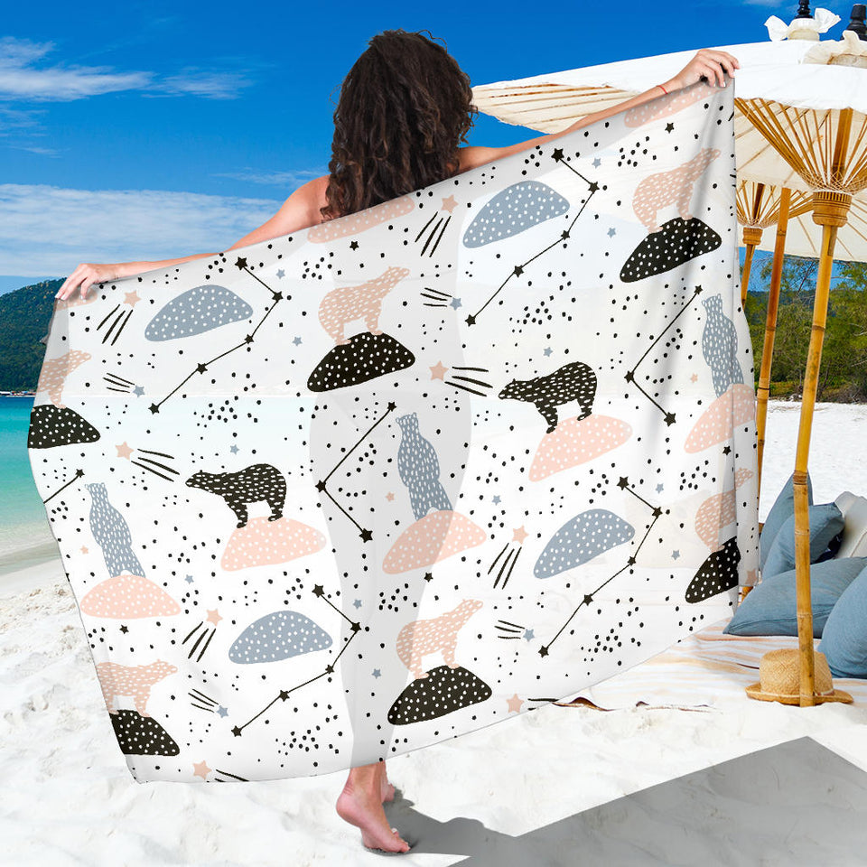 Polar Bears Star Poka Dot Pattern Sarong