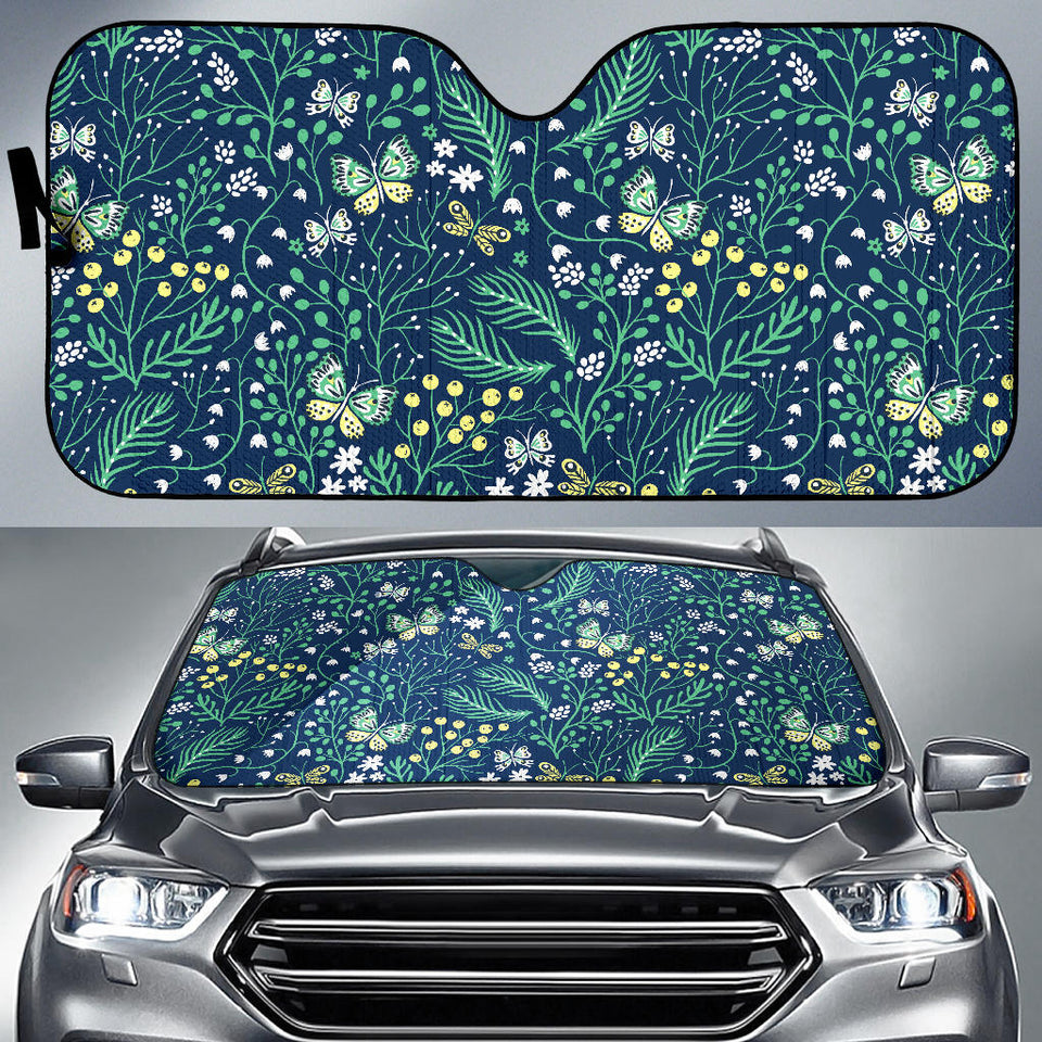 Butterfly Leaves Pattern Car Sun Shade