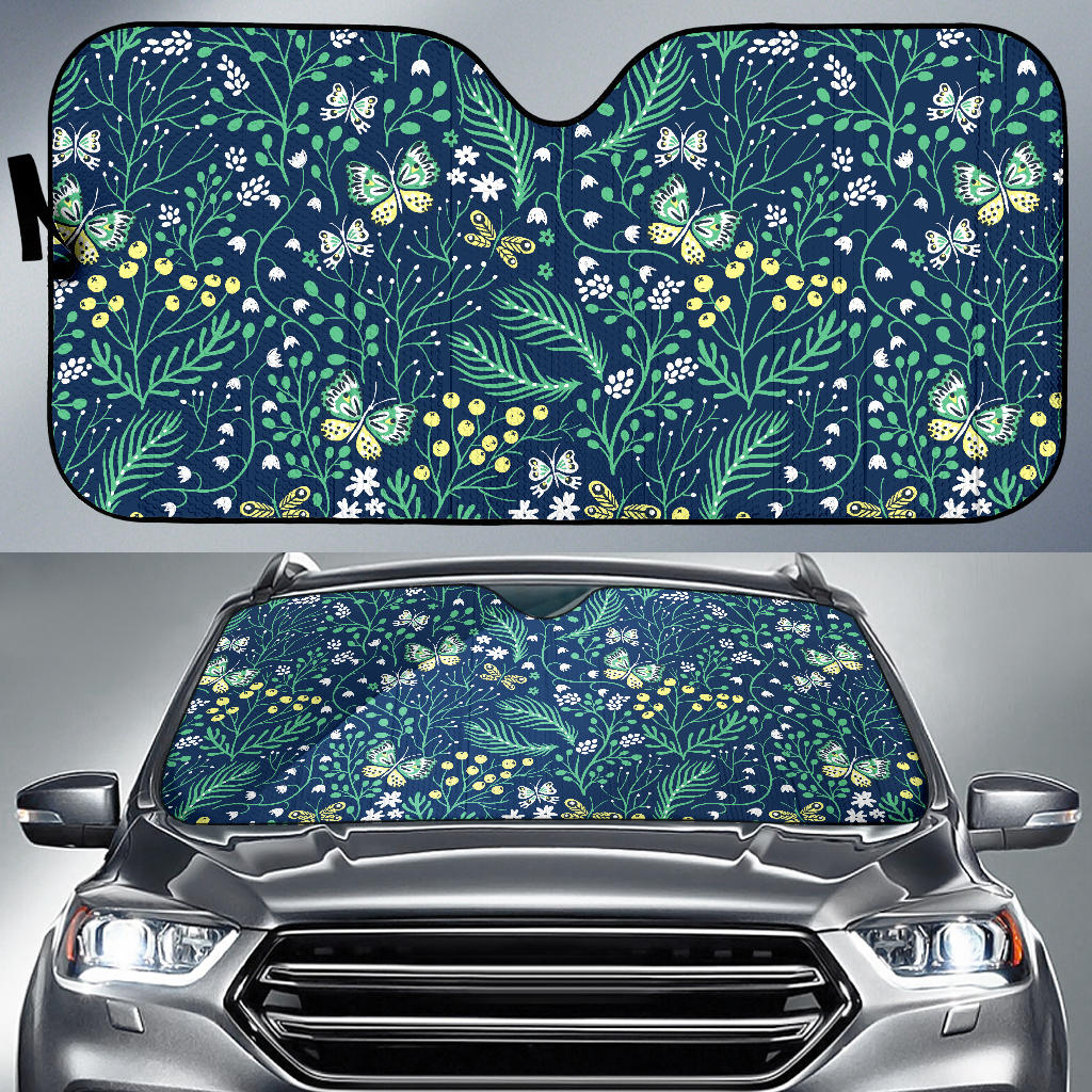 Butterfly Leaves Pattern Car Sun Shade
