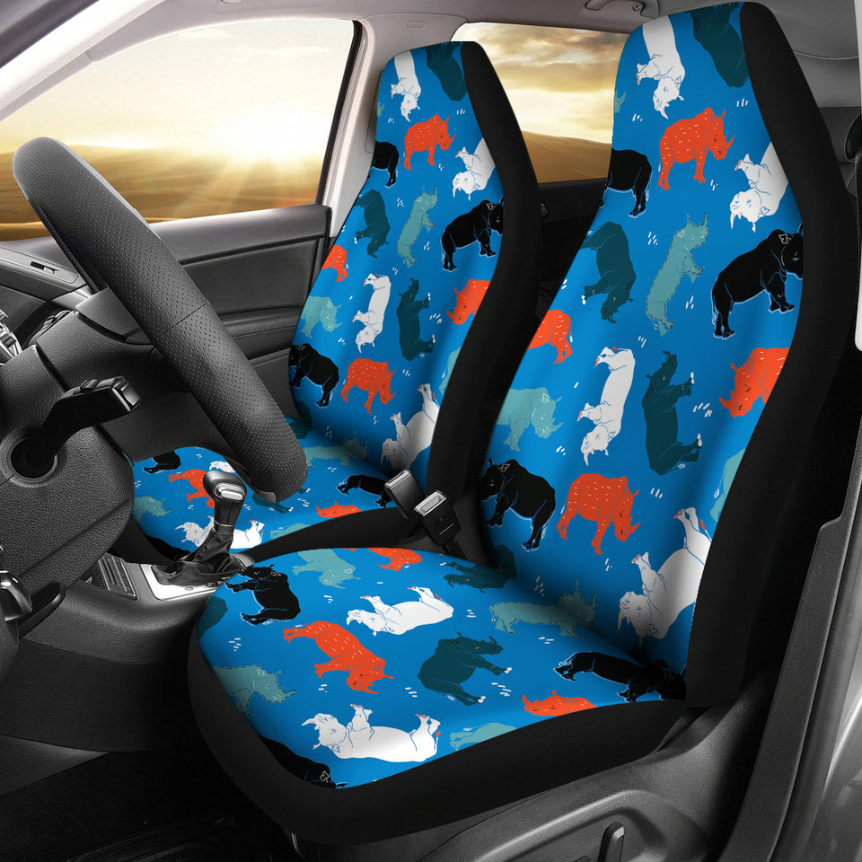 Colorful Rhino Pattern  Universal Fit Car Seat Covers