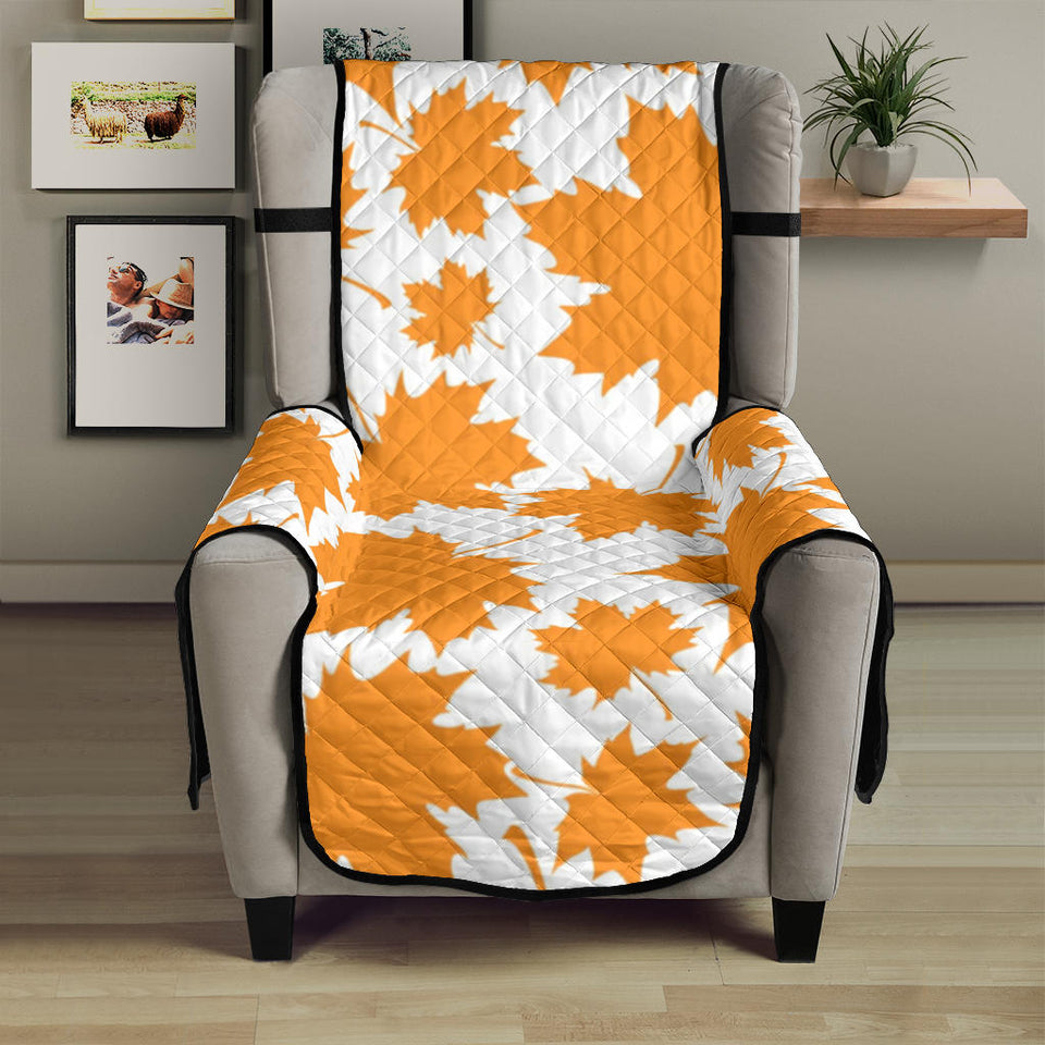 Orange Maple Leaf pattern Chair Cover Protector