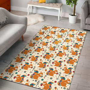 Squirrel Pattern Print Design 04 Area Rug